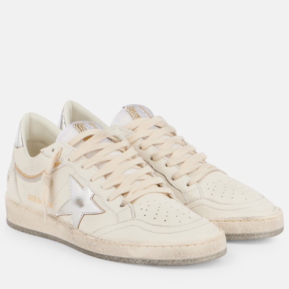 Golden Goose Ball Star Sneaker White Leather/Silver/Gold sz 37 New in Box - Picture 12 of 12